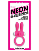 Pink Neon Rabbit Vibrating Cock Ring for Couples Intimacy Cock Rings Vibrating